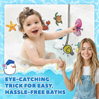 UNEEDE Kids Bathtub Mat with 24PCS Non Slip Bathtub Stickers, Non Slip Shower Mat for Toddlers, Washable Anti Slip Tub Surface, Soft Rubber Mat for Bathtub Shower, Waterproof Bathtub Essentials