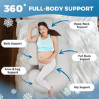 PILLANI Cooling Pregnancy Pillows for Sleeping – 57-Inch Maternity Pillow for Pregnant Women with Removable Washable Cover – Support for Back, Belly, Neck, Legs, & Hips – V C U Shaped Full Body Pillow