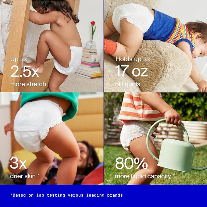 Coterie The Pant, Size 3, Pull Up Style Diapers for Sensitive Skin, Hypoallergenic, Super Absorbent Overnight Leak Protection, 12/24 M (14-24 lbs) 144 Count