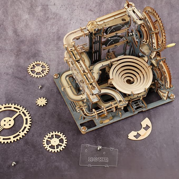 ROKR 3D Wooden Puzzles for Adults Marble Run Model Building Kit(LGA01 Marble Night City)