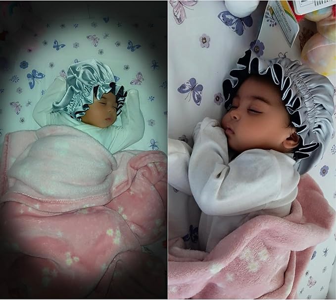 AKISS Baby Infant Newborn Toddler Satin Silk Hair Bonnet for Baby Girl Boy Sleeping Kids Cap Hat