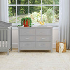 DaVinci Charlie 6-Drawer Double Dresser in Grey