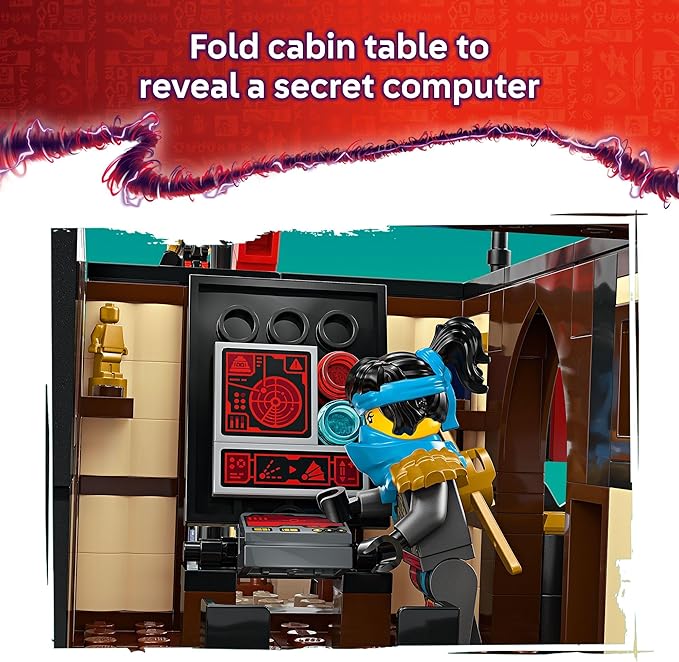 LEGO NINJAGO The Temple Bounty Building Toy - Multi-Level Boat W/6 Ninja Toy Minifigures for Kids, Ages 14+ - Model Building Kit with Display Stand - Dragons Rising Gift for Teen Boys & Girls - 71848