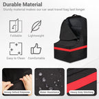Car Seat Travel Bag - Padded, Comfortable, Durable, Roomy Gate Check Carseat Cover Backpack Fits 3-in-1，Convertible, Booster & Infant Car Seats for Airplane, Airport, Red