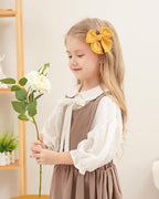 doboi 20PCS Fable Bows 3.6 Inch Hair Clips Baby Girls Hair Clips Cotton Linen Bows for Girls Solid 10 Color Hair Accessories for Baby Toddlers Kids