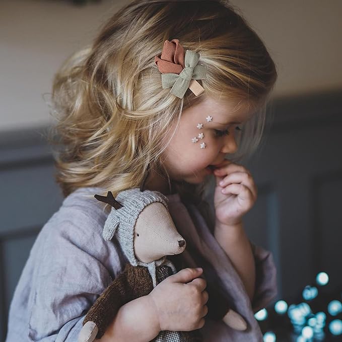 Hair Clips for Girls with Bows Flower,10 pc 2" Fully Lined Alligator Clips and Barrettes,Handmade Hair Accessories for Baby Toddler Young Kids School Age Girls Gifts