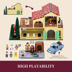 Farm Vineyard-Estate Lighting Building-Bricks-Set - 2800 Pcs Winery Chateau House Collection LED Light Wine Cottage Model Display Set for Adults and Farm Series Building Collectors