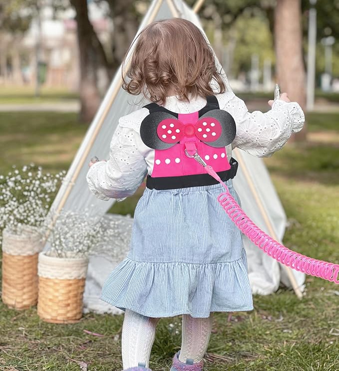 Accmor Toddler Harness Leash, Cute Kids Leash + Anti Lost Wrist Link, 3 in1 Adorable Baby Leash Child Walking Harness Wristband Assistant Strap Mini Belt Protector for Girls to Outdoor Travel