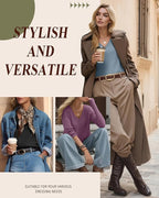 3 Pack Women's Maternity Nursing Tops, V Neck Breastfeeding Sweaters Long Sleeve Hidden Zipper Shirts