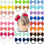 CÉLLOT Toddler Hair Accessories - 40pcs 2.75" Elastics Rubber Ribbon Bands, Bows for Baby Girls, Kids & Children