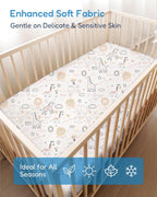 Baby Crib Sheets Boy Girl for Standard Crib Mattress - Orange Cloud and Rainbow Design Crib Sheet, Ultra Soft, Durable, Comfortable Fitted Crib Sheet, 28''x52''x9'' Deep Pocket