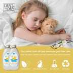 Dead Sea Collection Bubble Bath Kids with Vanilla - Cleansing and Moisturizing Liquid Bath Bubbles - Sweet Almond Oil and Pure Dead Sea Minerals - Pack of 2 Large Bottles (67.6 fl.oz)