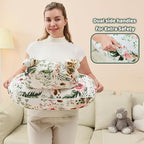 Nursing Pillow for Breastfeeding, Breast Feeding Pillow for Mom Support, Adjustable Waist Strap and Removable Cotton Cover, Rose