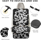 Car Seat Protector for Child Car Seat, 2 Pack Baby Car Seat Covers with Mesh Pockets & Non-Slip Backing 600D Durable Seat Protector Under Baby Car Seat for Car Back Seat (Cow Print, Large)