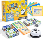 Wooden Matching Game Puzzle Games, Pattern Block Match Puzzles Building Cubes with Bell for Kids and Adults Toys Board Games for Family Night