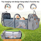 Diaper Bag Backpack Diaper Bag Multifunctional Waterproof Diaper Bag with Changing Station Travel Backpack with Changing Pad, Pacifier Case & Stroller Straps(Grey)
