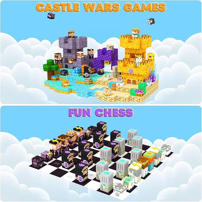 Magnetic Blocks Board Games Chess Set, Magnetic Tiles Building Blocks Kids Classroom Must Haves Montessori Education Sensory Magnet Cubes Toys, Toddler Birthday Gift for 3+ Year Old Boys Girls.