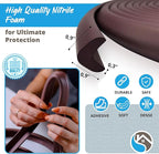 Premium 12ft Edge Protector for Baby, Odorless & Waterproof Edge Protector with 3M Adhesive Tape, Non-Toxic to Baby Proof Corners and Edges, Wall Corner Protector & Desk Edge Cushion Brown