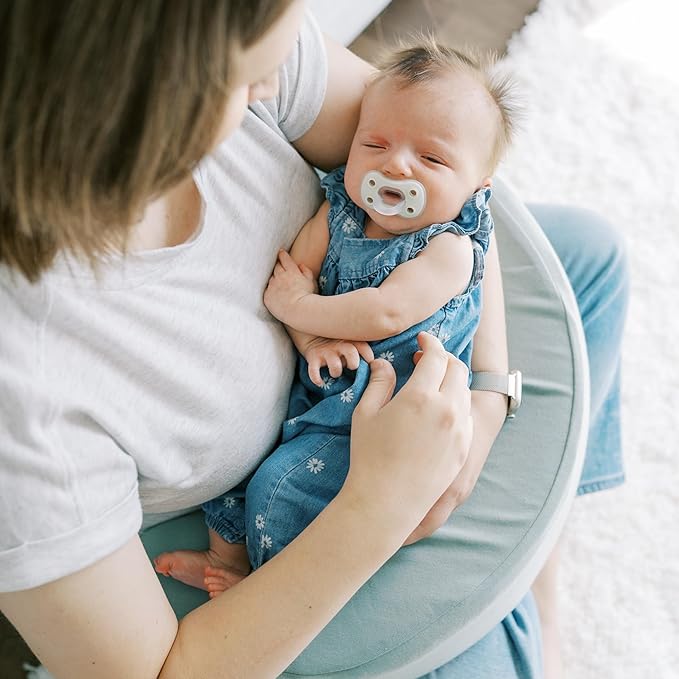 Dr. Brown's Feeding and Nursing Lap Support Pillow with Cover, Premium Memory Foam, Responsive Firm Support, Storm Green