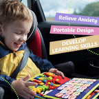 TenFans Montessori Busy Board | 1-4 Year Old Toddler Learning Toy | Fine Motor Skills Development | Montessori Sensory Playset | Early Childhood Education Tool | Portable Travel Preschool Activity Kit