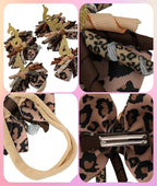Birthday Hair Bow for Baby Girls 1 2 3 4 5 6 Years Sprinkle Decorations Party Hair Accessories for Five 5th Birthday Leopard Print