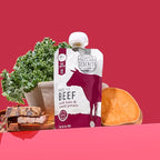 Serenity Kids 6+ Months Baby Food Pouch Puree - Grass Fed Beef, Kale & Sweet Potato - Ethically Sourced Meat & Organic Veggies - BPA-Free, 3.5 Ounce, 12 Count