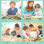 Floor Puzzles for Kids Ages 3-8, 70 Piece Dinosaur Jigsaw Puzzle for Kids Ages 3+ Year Old Large Round Toddler Puzzles Preschool Learning Educational Toys Gift for Boys Girls (Tyrannosaurus)