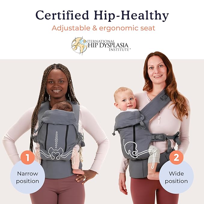 Beco 8 Hybrid Baby Carrier from Newborn to Toddler (7-45lbs) - All in One Mesh Front and Hip Carrier Backpack with Adjustable Seat - Cooling, Ergonomic and Comfortable - Dark Grey