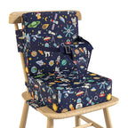 Booster Seat for Kitchen Chair with Backrest & 4 Adjustable Straps, Portable TPU Waterproof & Anti-Scratch Toddler Booster Seat for Dining Table, Non-Slip & Removable Booster SEat for Table