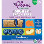 Plum Organics Mighty Snack Bars - Blueberry - 0.67 oz Bars (Pack of 6) - Organic Fruit and Vegetable Toddler Food Snack Bars