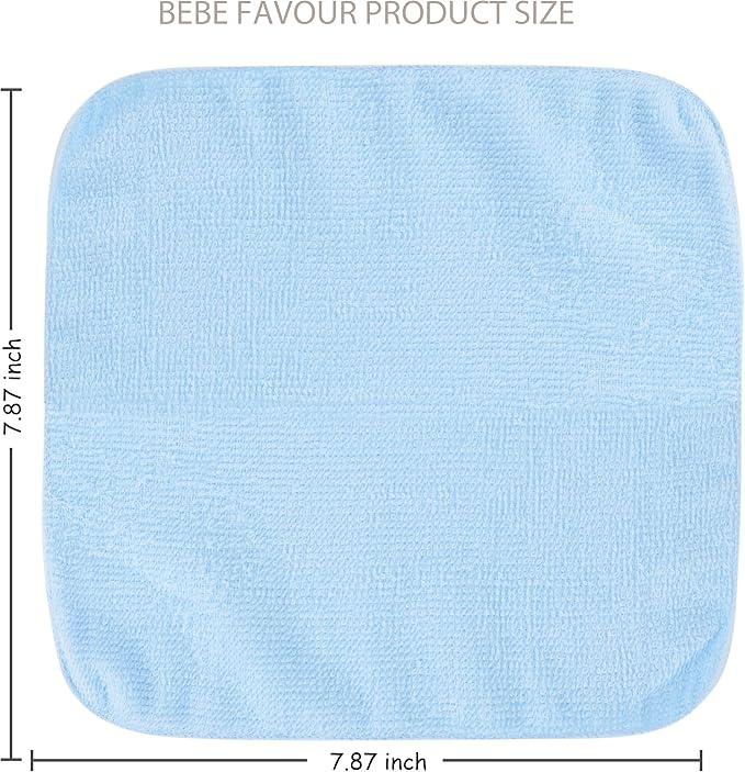 12 Pack Baby Washcloths 100% Cotton - Small Terry Wash Cloths 8" x 8" Soft Face Washcloth for Hand Body Sensitive Skin Thin Absorbent Wipes for Newborns Infant