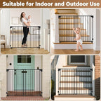 35-55" No Bottom Bar Baby Gates for Stairs, 39" Extra Tall Child Safety Gate with Auto Close Large Walk Thru Door, Hardware Mount Dog Gate Pet Gate for The House Doorways, Indoor Outdoor use