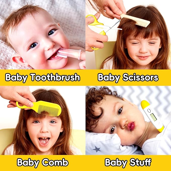 Baby Healthcare and Grooming Kit, Portable Baby Safety Care Set, Baby Essentials kit for Newborn(Yellow 13 in 1)