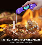 DOQAUS Digital Meat Thermometer, Instant Read Food Thermometers for Cooking, Kitchen Probe with Backlit & Reversible Display, Wide Temperature Range for Turkey, Grill, BBQ, Baking, Bread, Sourdough