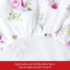 Crib Sheets Girls 4 Pack, Fitted Crib Sheets for Standard Size Crib and Toddler Mattresses, Soft and Breathable Baby Gift Girl Set, Floral