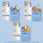 Gerber Stage 2 Baby Food, Apple Sweet Potato Cinnamon, Apple Mango Strawberry, and Banana Blueberry Puree Pouches, 18-Pack