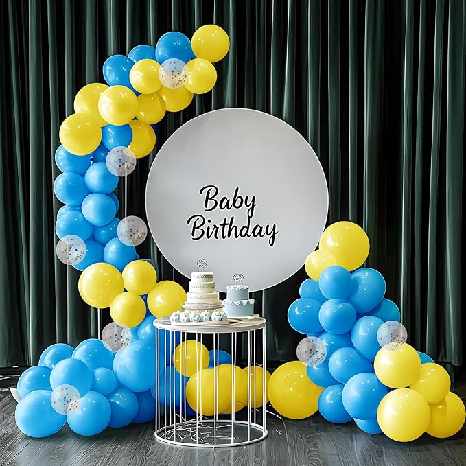 JOYIN 150 Pcs Light Blue Balloons, Different Sizes 18 12 10 5 Inch Light Blue Latex Balloon Arch Kit with Instruction for Birthday Party Graduation Wedding Holiday Decoration