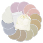 wegreeco Nursing Breast Pads (14 Pack) + Laundry Bag & Travel Storage Bag, 4.7 inch Option - Washable & Reusable Breastfeeding Nursing Pads (Sunset, Plain Shape)