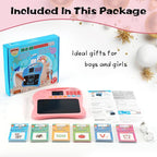 Kids Educational Learning Toys with Math Games,Talking Flash Cards and Writing Drawing Tablet, Speech Therapy Autism Sensory Toys Gifts for Toddler Preschool Activities Boys Girls Ages 3-10 (Pink)