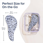 Crave Naturals Glide Thru Detangler Brush - Curly Hair Brush for Women and Kids - Wet and Dry Comb for Adults - Soft Flexible Bristles for Gentle Use - Styling Tool for Curls - Blue Cheetah