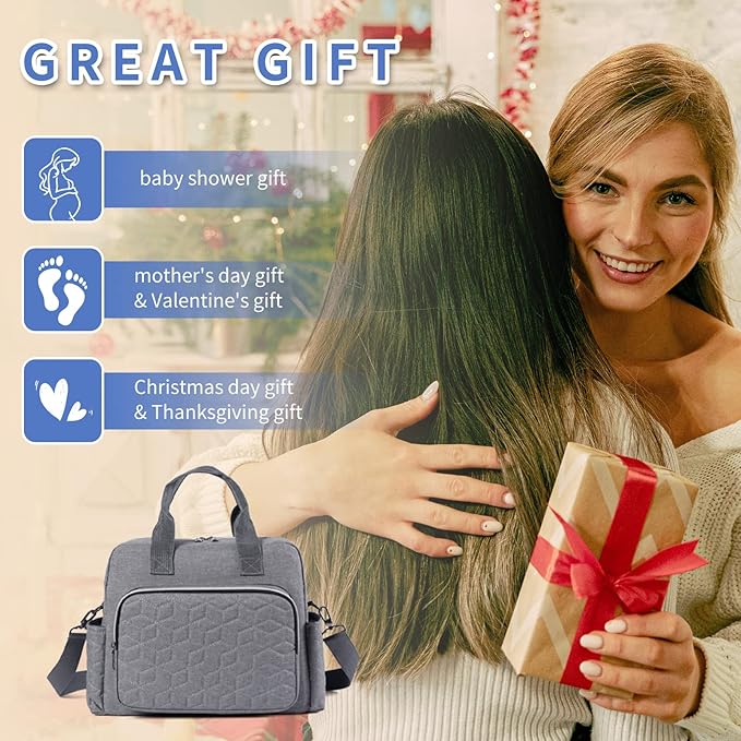 GOGOSO Crossbody Small Diaper Bag, Cute Mini Baby Diaper Tote Bags with Insulated Pockets for Traveling Outdoor Parent,l, Baby Necessities Bag