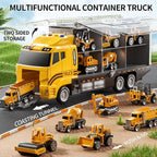 Toddler Boys Construction Truck Vehicle Toy Set with Play Mat and Die-Cast Toy Car, Transport Carrier Truck for Kids 3-5, Birthday Gifts Toys for 3-8 Year Old Boys