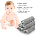 San Francisco Baby Washcloths for Newborn – Rayon from Bamboo Washcloths, Baby Wash Cloths Soft, Wash Cloths for Babies, Baby Wash Cloth – 6 Pieces, Gray
