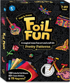 Skillmatics Foil Fun - Pretty Patterns, 18 DIY Magnets Mess-Free Art, Colorful Creative Party Activity, Craft Kits, 60+ Foam Stickers, Gifts for Kids, Teens, Adults, Families