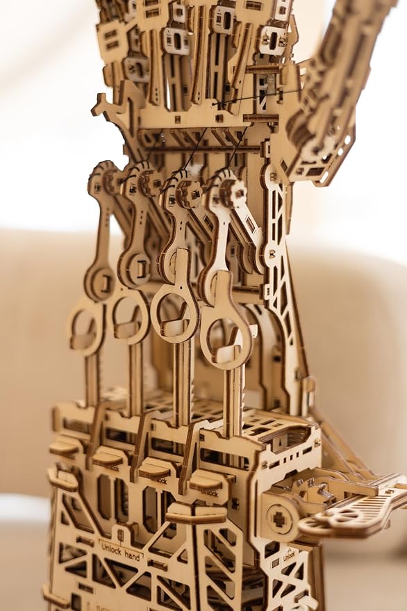 Wood Trick Cyber Robotic Hand 3D Wooden Puzzles for Adults and Kids to Build - Wooden Models Engineering DIY Project Mechanical 3D Puzzles Model Kits for Adults