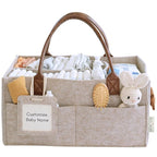 Lily Miles Baby Diaper Caddy Organizer, Nursery Storage Basket for Newborn Essentials, Neutral Gift for Baby Shower, Registry Must-Have, Car Organizer for Diapers and Wipes - Sand, Large