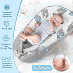 Baby Lounger - Baby Lounger for Newborn 0-24 Months, Breathable and Soft Cotton Cover Baby Nest, Portable Cozy Tummy Time Lounger for Home and Travel, Ideal Baby Essentials & Shower Gifts