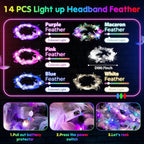 142 PCS Glow in the Dark Party Supplies, 14PCS Foam Glow Sticks, 14PCS Light Up Headband,14PCS LED Glasses and 100PCS Glow Sticks Bracelets,for Glow Party, New Year, Wedding, Concert, Birthday
