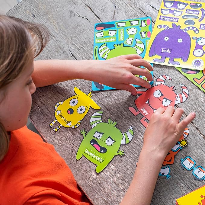Open The Joy Magnetic Emotions Playset: Explore, Learn, and Express Feelings with Mix and Match Magnetic Characters and Expressive Faces - Ages 4 and Up