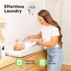 2-Pack Organic Changing Pad Covers for Girl, Boy, Neutral - 100% Cotton Changing Table Pad Cover,Soft Baby Nursery Diaper Changing Pad Sheets,Contour Changing Pads Liners,Change Pad Cover (Soft White)